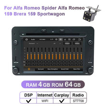 Charger l&#39;image dans la galerie, Eunavi 2 Din Android 10  Car Multimedia Player DVD GPS Radio Auto For Alfa Romeo Spider Alfa Romeo 159 Brera 159 Sportwagon WIFI