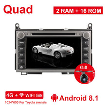 Load image into Gallery viewer, Eunavi 2 din Quad core Android 8.1 Car DVD For TOYOTA AVENSIS 7 inch Radio GPS Navi Stereo head unit Multimedia player in dash