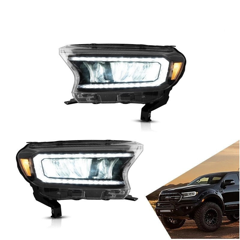 Vland Headlamp Car Assembly For Ford Ranger 2015 2016 2017 2018 2019 2020 Headlights Full LED Front Lamp Sequential Turn Signal