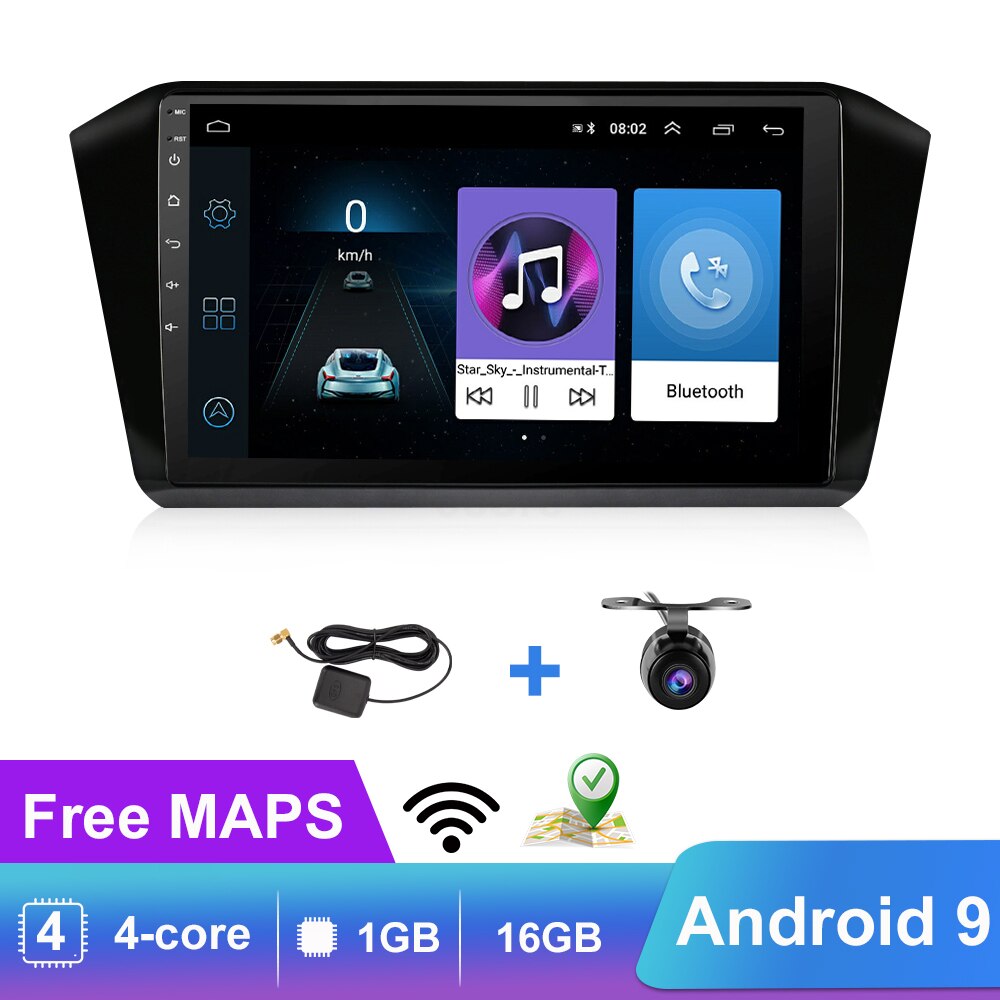 Eunavi 4GB 64GB 2 DIN Android 10 Car Radio Multimedia Video Player For VW Passat B8 Magotan 2016 2017 Head unit GPS Autoradio