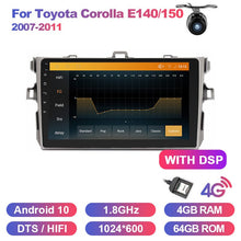 Charger l&#39;image dans la galerie, Eunavi Android 10 system car radio multimedia player for Toyota Corolla E140/150 2007-2011 auto radio 4G WIFI GPS navigation