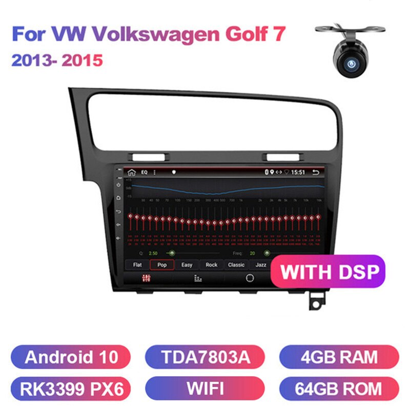 Eunavi 2 Din Tsar Radio GPS für IN Volkswagen Golf Golf Golf 2013-2015 Multimedia Player CHG SCHHG Auto Audio Stereo Autoradio Android