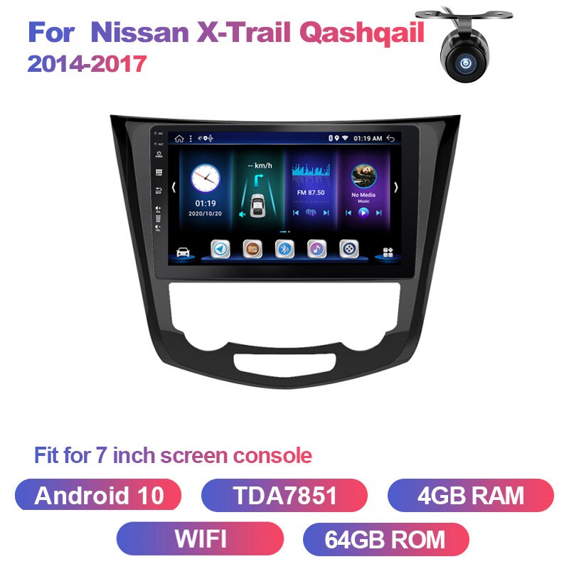 Eunavi 2 Din Android 10 Auto Stereo Car Radio For Nissan X Trail Qashqail 2014-2017 Multimedia Video Player Carplay 2Din GPS