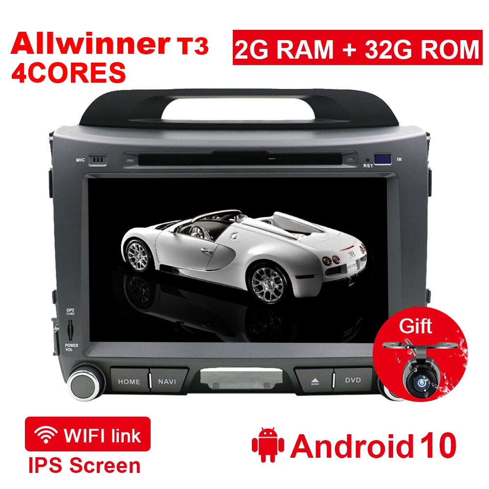 Eunavi 2 din Android 10 car dvd radio for KIA sportage 2011 2012 2013 2014 2015 headunit gps navigation 2din multimedia stereo