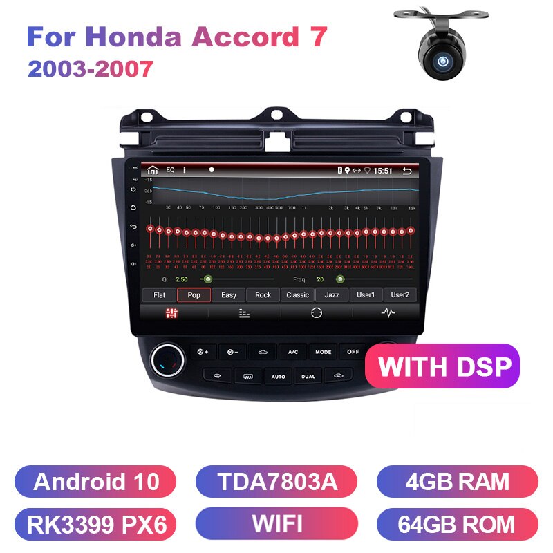 Eunavi 2 din Zar Multimedia Radio Player Android System Für Honda Accord 2003-2007 Auto Stereo KEIN DVD GPS Audio ChG SHCHGB WIFI