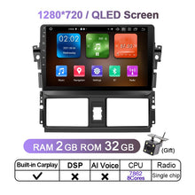 Laden Sie das Bild in den Galerie-Viewer, Eunavi 2Din Car Radio GPS For Toyota VIOS Yaris 2013 2014 2015 2016 Multimedia Video Player Android 11 Casstte Head unit 4G DVD