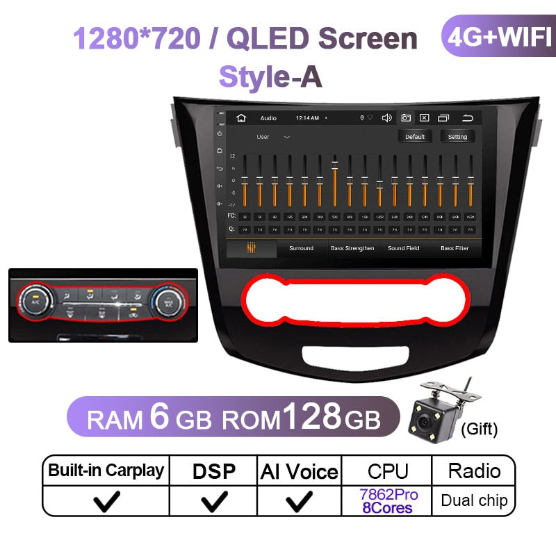 Eunavi 2 Din Android 11 For Nissan X-Trail xtrail X Trail T32 2014- 2018 Qashqai J11 Car Radio GPS DVD Multimedia Video Player