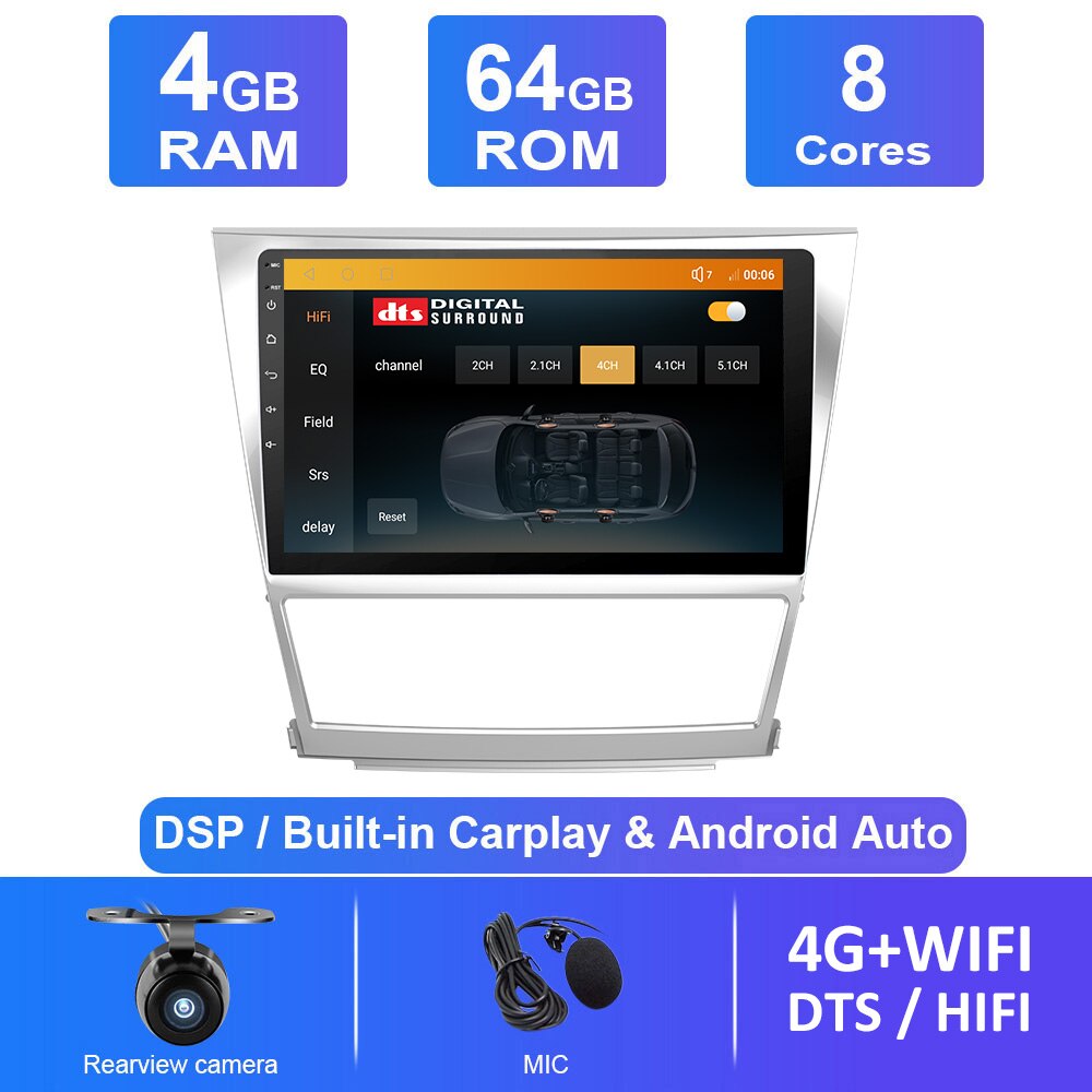 Eunavi Android 10 Car Radio For Toyota Camry 6 40 50 2006 2007-2011 Multimedia Video Player Car Navigation GPS No 2din 2 din dvd