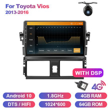 Load image into Gallery viewer, Eunavi car radio stereo multimedia player for Toyota Vios 2013-2016 2 din headunit GPS IPS TDA7851 Subwoofer Android 10 4GB 64GB