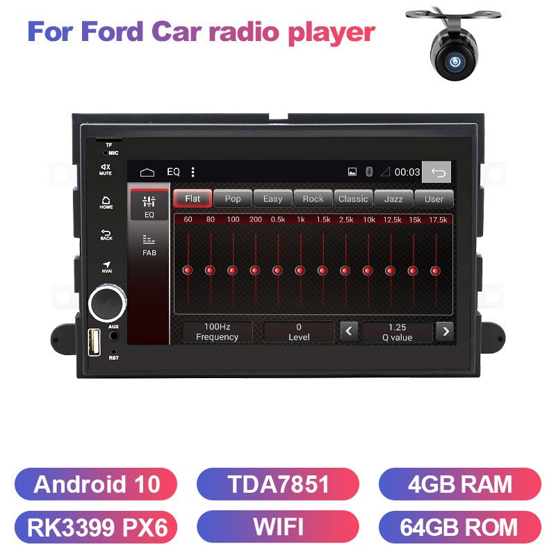 Eunavi 2 Din Car Multimedia Player Android 9 Radio GPS For Ford 500 F150 Explorer Edge Expedition Mustang fusion Freestyle WIFI