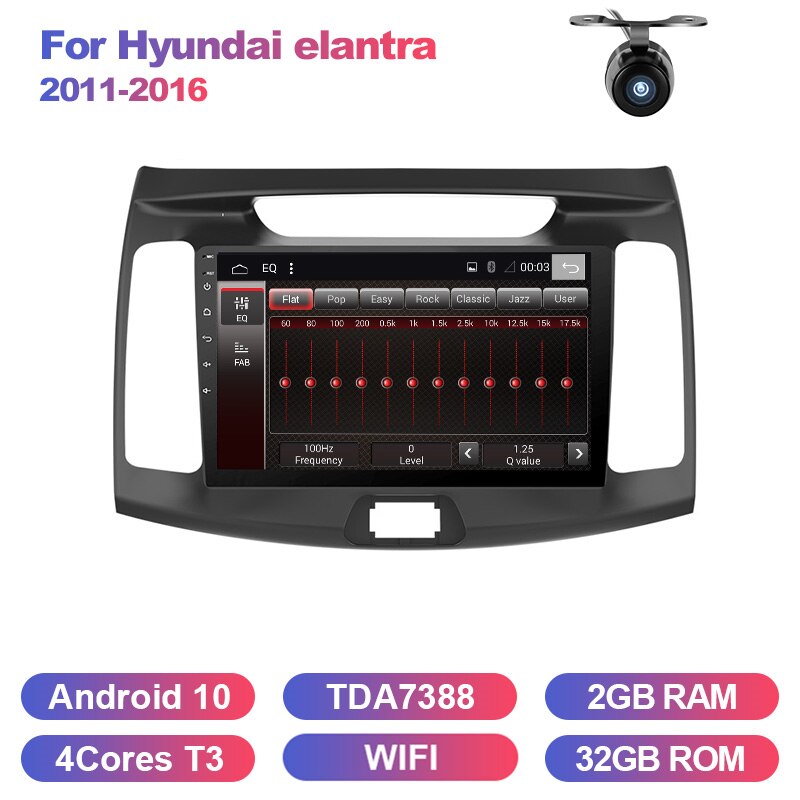 Eunavi 2 din car radio stereo multimedia player for Hyundai elantra 2011-2016 headunit GPS TDA7851 4G 64GB Android 10 system