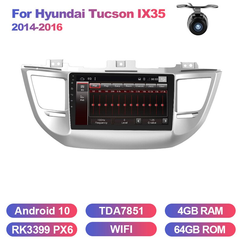 Eunavi Android system 2 din car multimedia radio player for Hyundai Tucson IX35 2014-2016 gps navigation headunit 4G 64GB no dvd