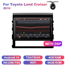 Załaduj zdjęcie do przeglądarki galerii, Eunavi 2din car radio stereo multimedia for Toyota Land Cruiser 2016 GPS headunit TDA7851 Subwoofer USB NO DVD Android 10