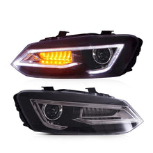 Laden Sie das Bild in den Galerie-Viewer, VLAND Headlamp Car Headlight Assembly For Volkswagen Polo 2011-2017 Head Light With Moving Turn Signal Dual Beam Lens