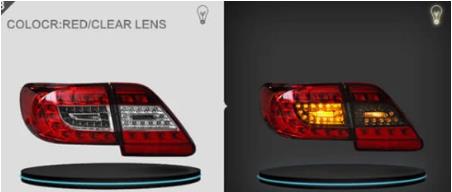 VLAND Tail Lights Assembly For Toyota Corolla 2011 2012 2013 Taillight Tail Lamp Turn Signal Reverse Lights LED DRL Light