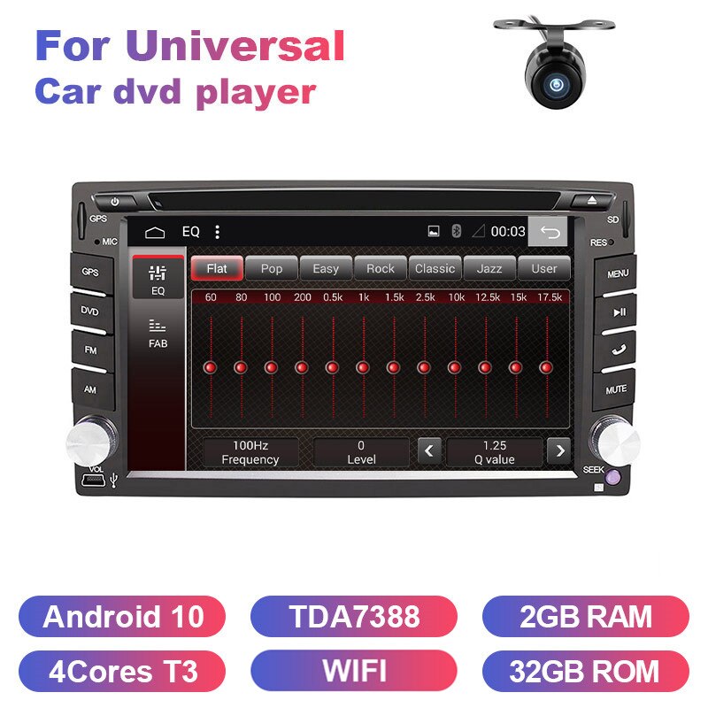 Eunavi 2 din Android system universal car dvd radio multimedia player GPS Navigation stereo 2din headunit touch screen USB BT