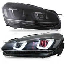 Cargar imagen en el visor de la galería, VLAND Headlamp Car Headlight Assembly For Volkswagen Golf Mk6 GTI/2012-2013 RHD/LHD Light Moving Turn Signal Dual Beam Lens