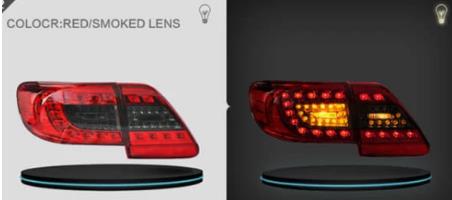 VLAND Tail Lights Assembly For Toyota Corolla 2011 2012 2013 Taillight Tail Lamp Turn Signal Reverse Lights LED DRL Light