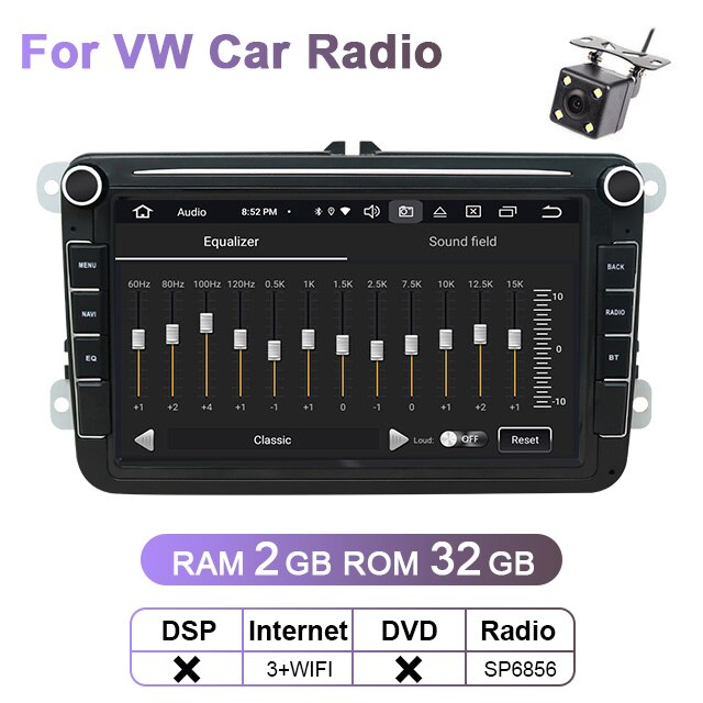 Eunavi 8'' 2 Din Android car dvd radio for VW Volkswagen Polo Jetta passat b6 b7 cc fabia Touran golf 6 Tiguan rns510 GPS DSP BT