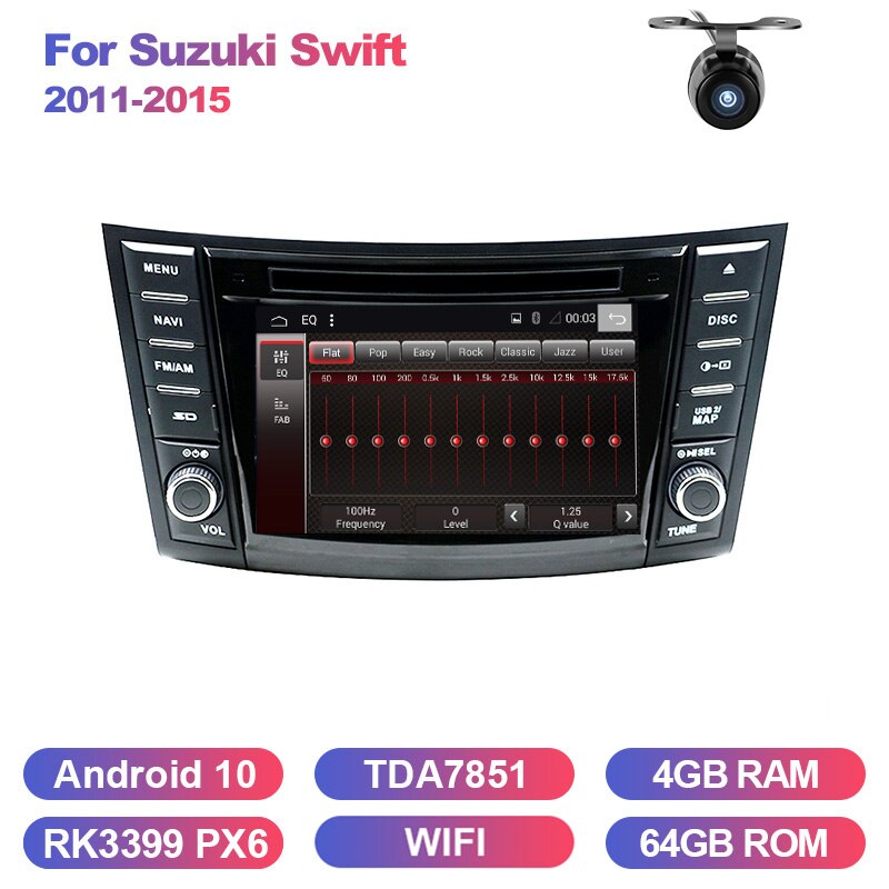 Eunavi 2 Din Android 9.0 Car radio dvd multimedia For Suzuki Swift 2011-2015 2din Stereo headunit GPS Navigation autoradio WIFI