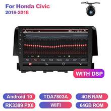 Załaduj zdjęcie do przeglądarki galerii, Eunavi 2 DIN Car Radio headunit For Honda Civic 2016 2017 2018 radio stereo multimedia player Android 10 TDA7850 NO DVD GPS