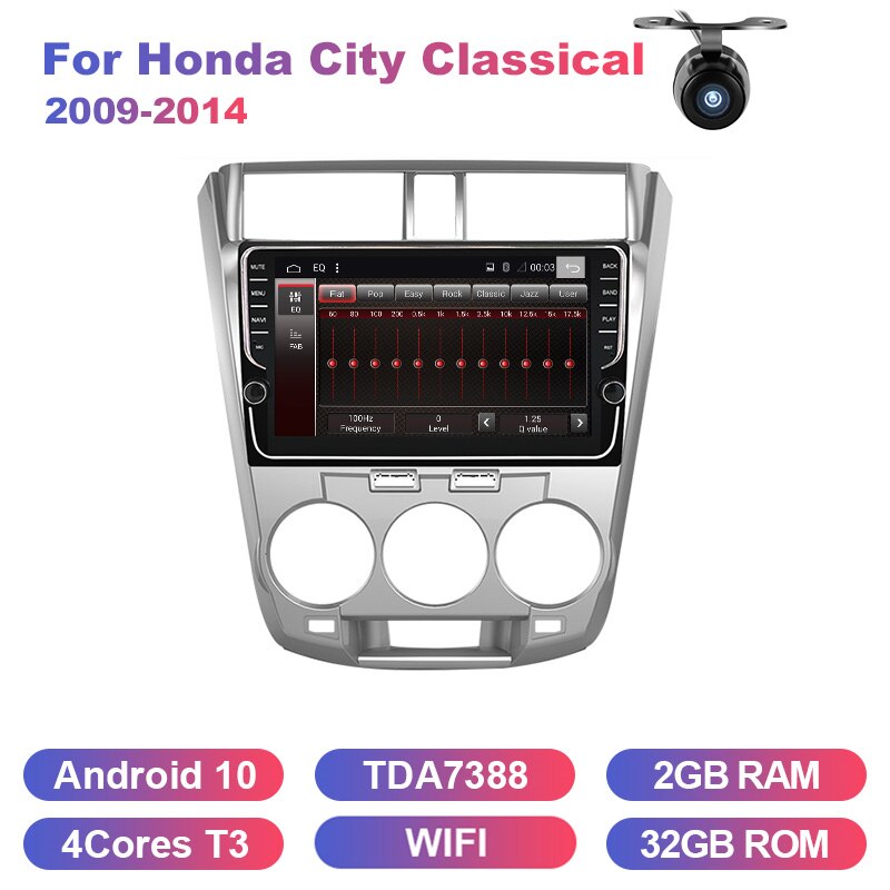 Eunavi 2 din car radio stereo multimedia for Honda City Classical 2009-2014 GPS 2din Android headunit Subwoofer USB no dvd