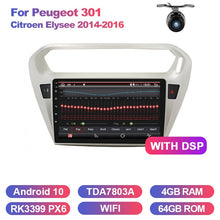 Cargar imagen en el visor de la galería, Eunavi Android 10 for Peugeot 301 Citroen Elysee 2014 2015 2016 2din Car Radio Multimedia video player 2 din GPS Navigation