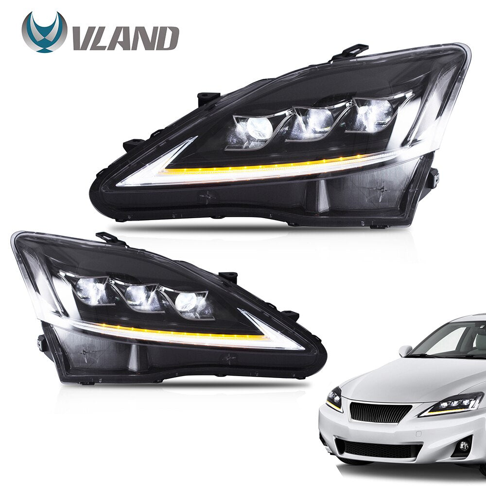 VLAND Headlamp Headlight Assembly fit for LEXUS 2006-2013 IS250 IS350/2008-2014 IS F/2010-2015 SEDAN C CF Full LED Headlamp with