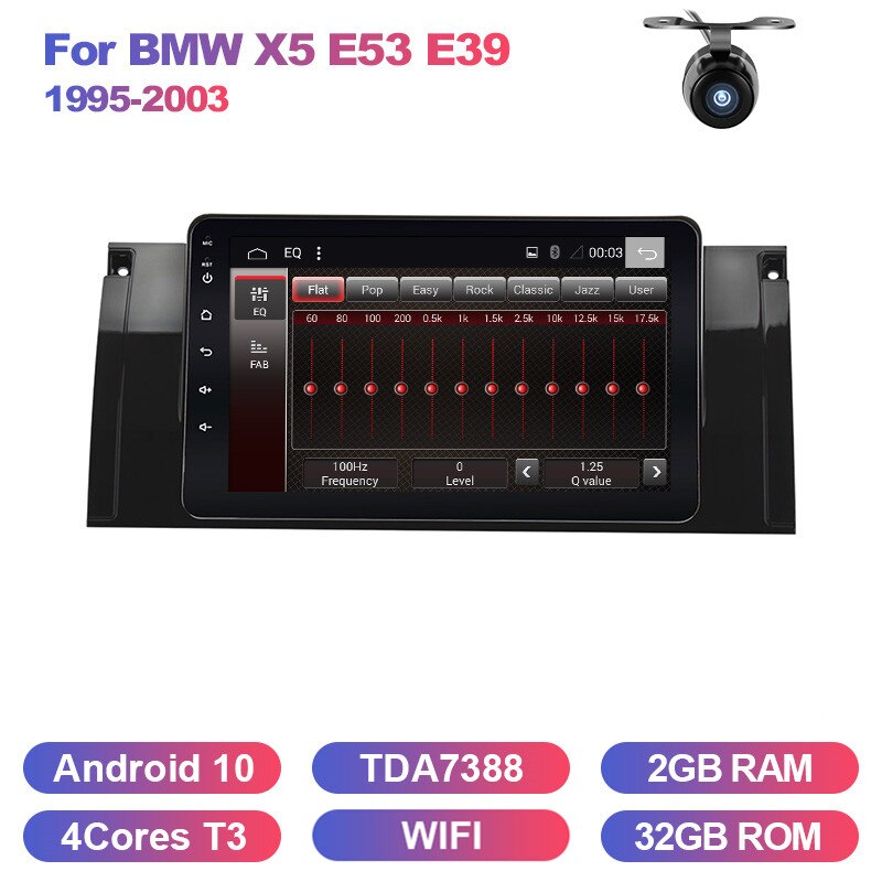 Eunavi 2din Android 10 Car Radio For BMW X5 E53 E39 1995-2003 GPS stereo navigation multimedia touch screen head unit Audio