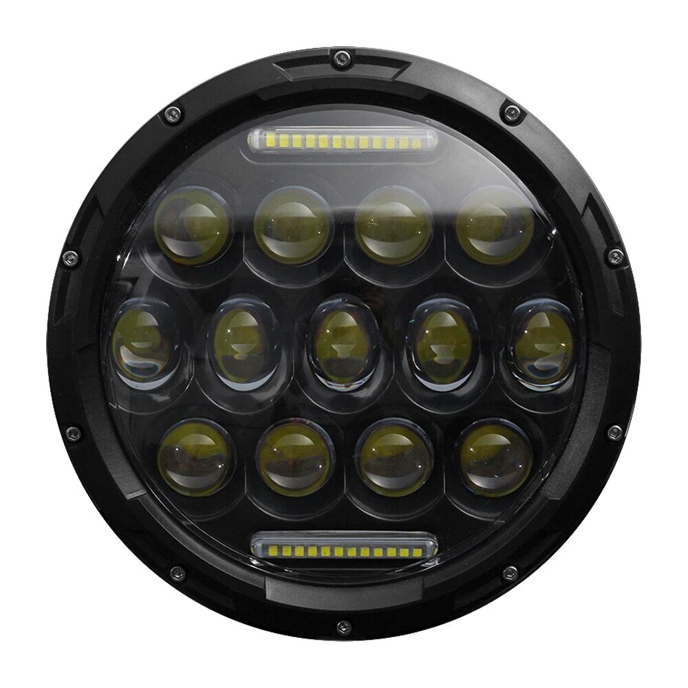 New 7 inch LED Round Headlights DRL Hi Lo Beam Headlamp 4X4 offroad Car Accessories Black(13 Light)