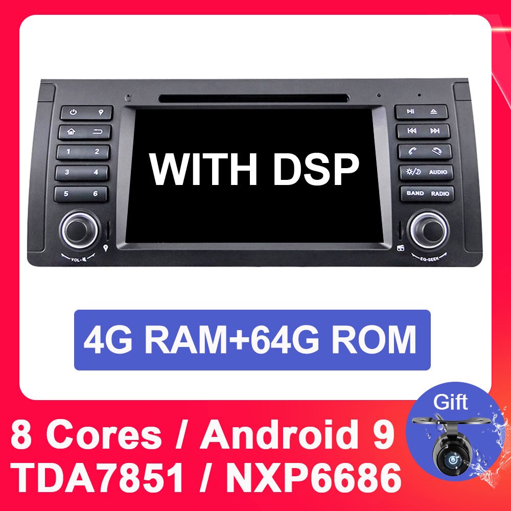 Eunavi 1 din Android 9.0 Car dvd Multimedia Player For BMW E53 E39 X5 Auto radio stereo GPS DSP touch screen headunit 4GB 64GB