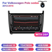 Załaduj zdjęcie do przeglądarki galerii, Eunavi 2 Din Android 10 Car Radio GPS Stereo For VW Polo sedan 2012-2016 navigation multimedia player 8 core 4G 64G TDA7851