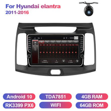 Charger l&#39;image dans la galerie, Eunavi Android 10 system car radio stereo multimedia player for Hyundai elantra 2011-2016 2 din headunit GPS TDA7851 4G 64GB