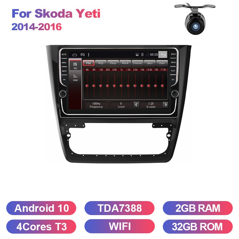 Eunavi 2 Din Car Radio Stereo For Skoda Yeti 2014 2015 2016 GPS Navigation multimedia player TDA7851 8 CORE WIFI Android 10