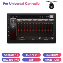 Laden Sie das Bild in den Galerie-Viewer, Eunavi 2 din Universal Android 10 Autoradio Stereo Multimedia Autoradio Player 1024 * 600 GPS Navigation Headunit TDA7851 RDS