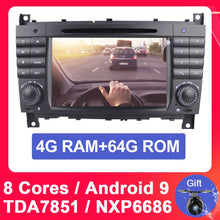 Cargar imagen en el visor de la galería, Eunavi 2 din Android 9 Car multimedia Dvd GPS Radio For Mercedes/Benz W203 W209 W219 W169 A160 C180 C200 C230 C240 CLK200 CLK22