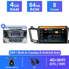 Załaduj zdjęcie do przeglądarki galerii, Eunavi Android 10 Autoradio For Toyota RAV4 2013 2014 2015 - 2018 Car Radio Multimedia Video Player GPS Navi 4G 64G No 2 din DVD