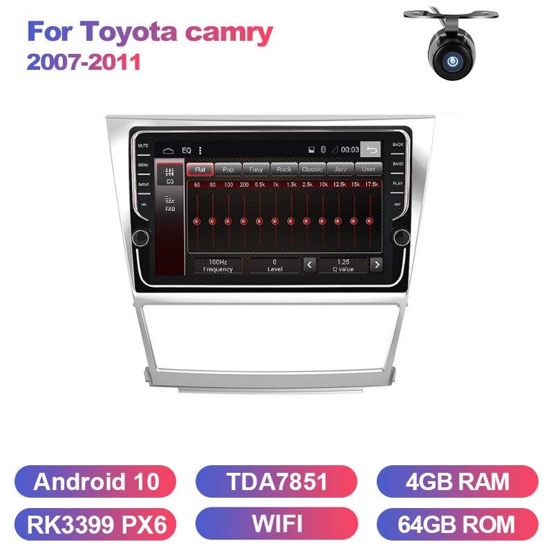 Eunavi Android head unit Car Radio Multimedia Video Player Navigation GPS For Toyota Camry 6 XV 40 50 2006 - 2011 no 2 Din DVD