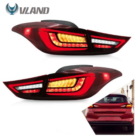 VLAND Car Accessories LED Tail Lights Assembly For 2011-2016 Hyundai Elantra 2013-2014 Elantra Coupe Tail Lamp Full LED DRL