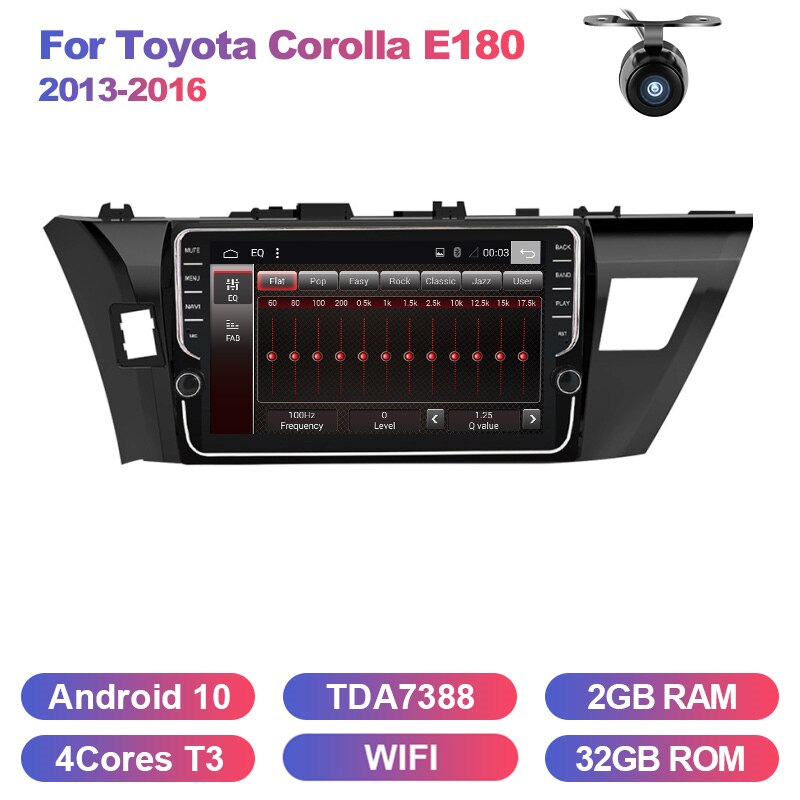 Eunavi 4G+64G Octa 8 core car radio for Toyota Corolla E180 2013-2016 multimedia car gps navigation PX6 WIFI android 10 no dvd