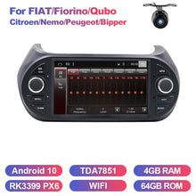 Charger l&#39;image dans la galerie, Eunavi 1din Car radio stereo Multimedia Android 10 For FIAT/Fiorino/Qubo/Citroen/Nemo/Peugeot/Bipper GPS Navigation RDS wifi