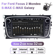 Cargar imagen en el visor de la galería, Eunavi 2 Din Android Car DVD Multimedia Player GPS for FORD Focus 2 II Mondeo S-MAX C-MAX Galaxy 2Din 4G 64GB Touch screen