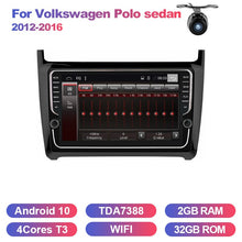 Laden Sie das Bild in den Galerie-Viewer, Eunavi 2 Din Android 10 Car Radio GPS Stereo For VW Polo sedan 2012-2016 navigation multimedia player 8 core 4G 64G TDA7851