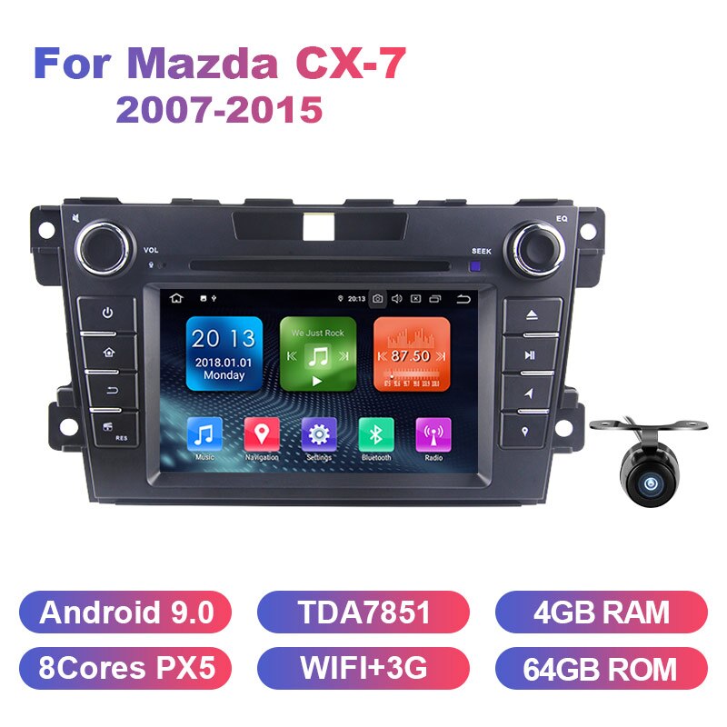 Eunavi 2 din car radio multimedia player for Mazda CX-7 CX 7 CX7 2007-2015 Auto dvd cd Android 9.0 2din headunit GPS navigation