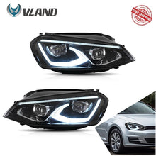 Laden Sie das Bild in den Galerie-Viewer, VLAND LED Headlamp Car Headlights Head Light Assembly For Volkwagen VW Golf 7 Mk7 2013-2017 2018 With Welcome And Breathing Blue