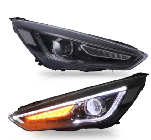 VLAND Headlamp Car Headlights Assembly for Ford Focus 2015 2016 2017 Head light with moving turn signal Dual Beam Lens/Demon Eye