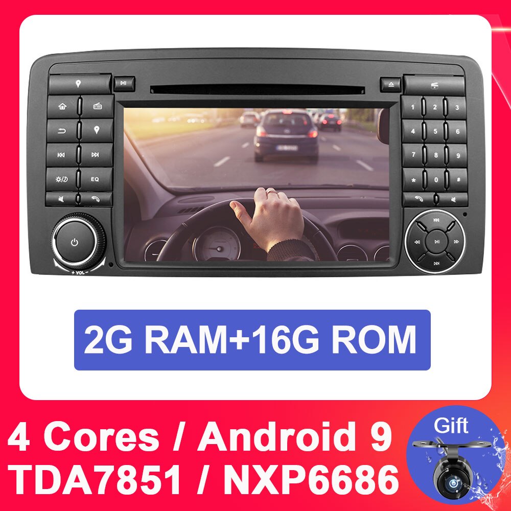 Eunavi 2 din Octa core Android 9 Car multimedia radio dvd gps for Mercedes Benz R Class W251 2006-2013 R280 R300 R320 R350 DSP