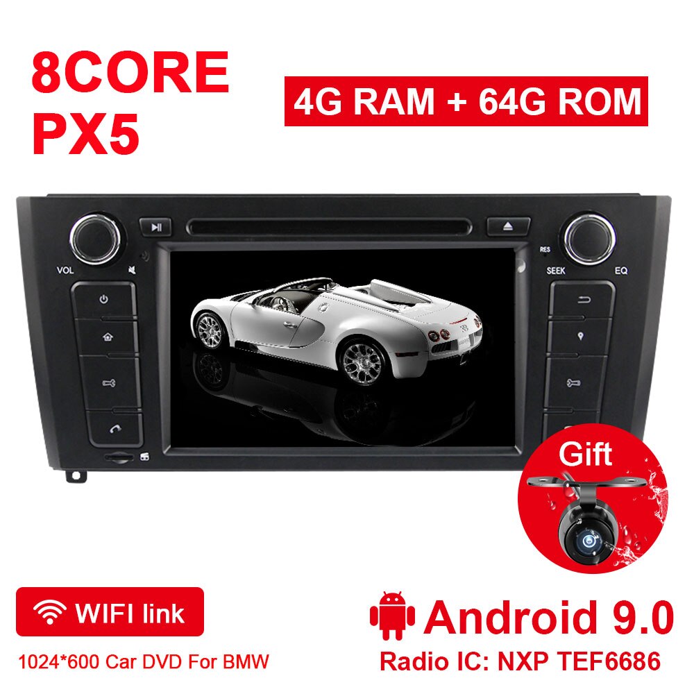 Eunavi 1 Din Android 9 Auto Multimedia DVD Radio Player für 1er BMW E81 E82 2004-2012 4GB 64GB Headunit Stereo Gps Dsp 7''