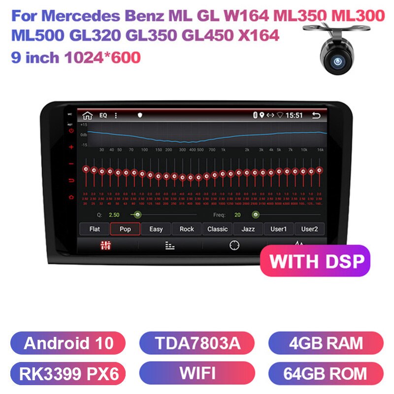 Eunavi 2 Din 9 inch Android Car Radio Multimedia GPS Auto For Mercedes Benz ML GL W164 ML350 ML300 ML500 GL320 GL350 GL450 X164