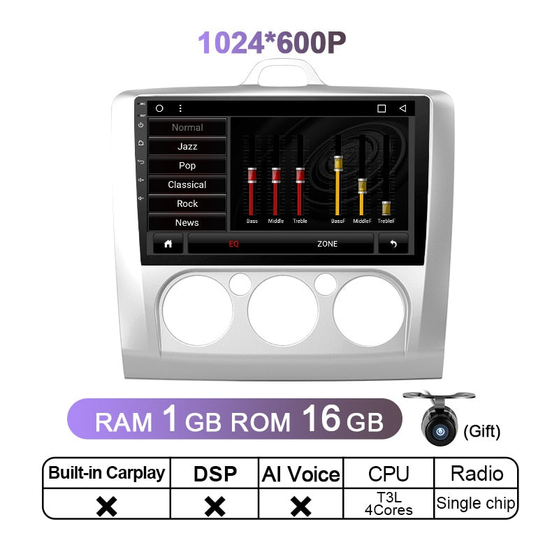 Eunavi 2 Din Android 11 Multimedia Video Player For Ford Focus 2 3 Mk2 Mk3 2004 - 2011 2Din Car Radio DVD Head unit 4G GPS Navi